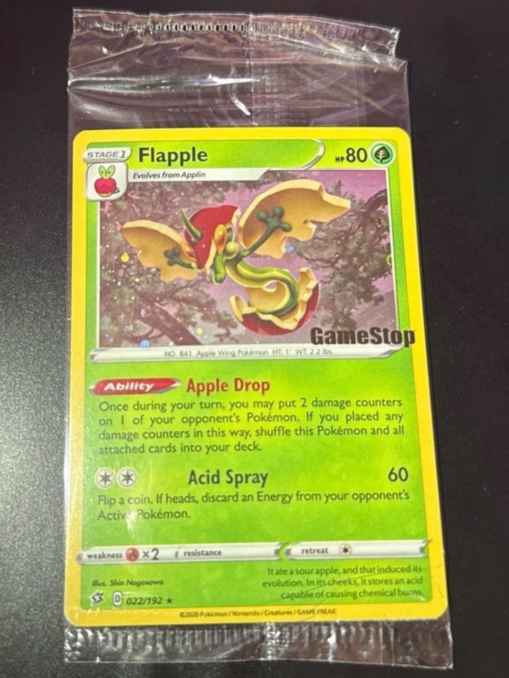 Flappe 22/192 GameStop Promo 2020 released HoloFoil with unfinished swirl rare